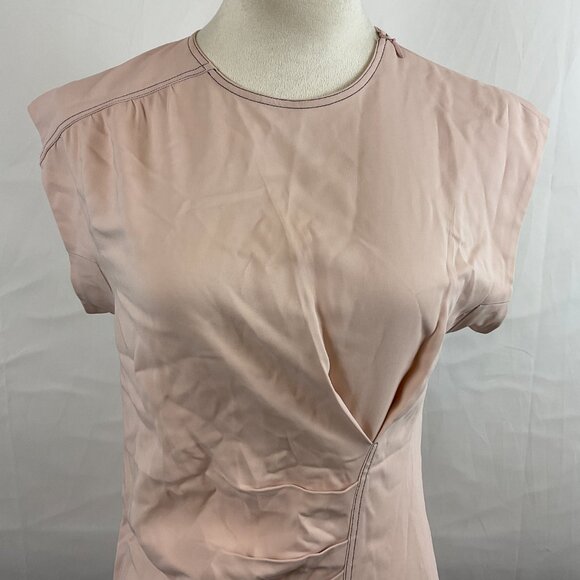 Sportmax Dress M Light Pink Cap Sleeve Pleat Ruched Detail Max Mara - Picture 3 of 13